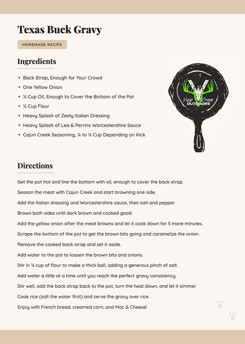 Texas Buck Gravy Recipe